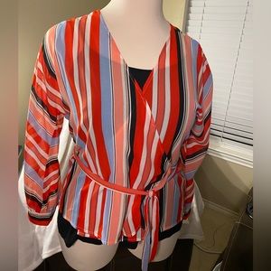 BAR III Blush Beauty “Stripe” Women’s blouse with 3/4 sleeves. (NWT)